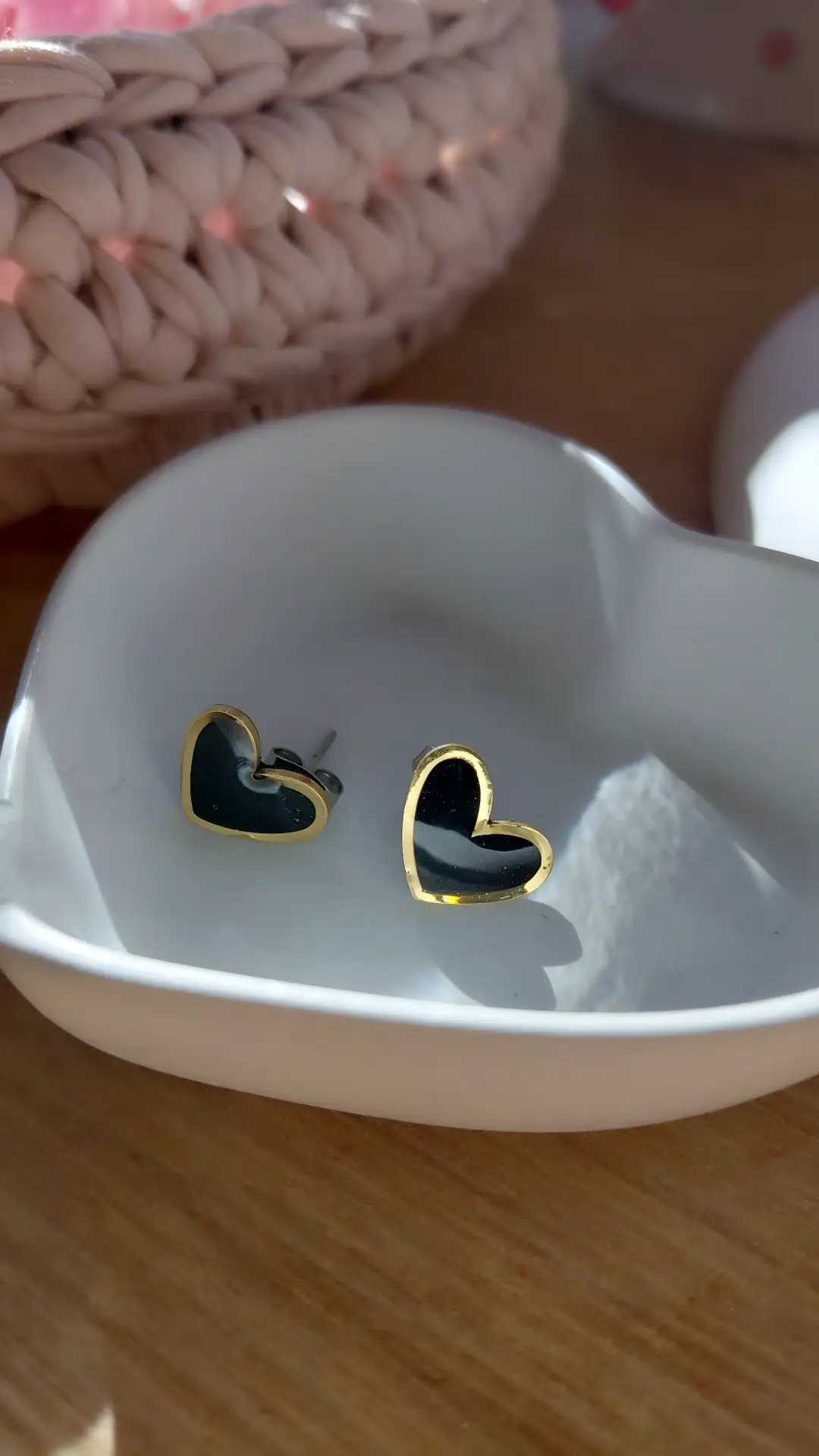 Χειροποίητα Σκουλαρίκια Καρδιά Μαύρο Χειροποίητα Σκουλαρίκια Καρδιά Μαύρο